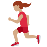 女子跑步:中等肤色emoji素材一 160x160像素