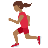 女子跑步：中黑肤色emoji素材一 160x160像素