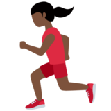 女子跑步：深色肤色emoji素材一 160x160像素