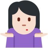 女人耸肩：浅肤色emoji素材一 160x160像素