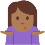 女人耸肩：中黑肤色emoji素材一 160x160像素