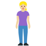 女性站姿：中浅肤色emoji素材一 160x160像素