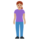 女性站立：中等肤色emoji素材一 160x160像素