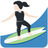 女子冲浪：浅肤色emoji素材一 160x160像素