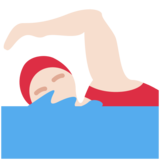 女子游泳：浅肤色emoji素材一 160x160像素