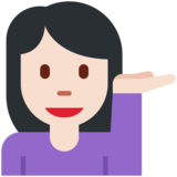单手举起的女人：浅肤色emoji素材一 160x160像素