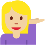 单手举起的女人：中等浅肤色emoji素材一 160x160像素