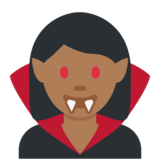 女吸血鬼：中黑肤色emoji素材一 160x160像素