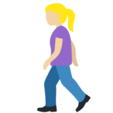 行走的女人:中浅肤色emoji素材一 160x160像素