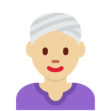 戴头巾的女人：中等浅肤色emoji素材一 160x160像素