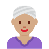 戴头巾的女人：中等肤色emoji素材一 160x160像素
