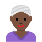 戴头巾的女人：深色肤色emoji素材一 160x160像素
