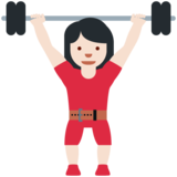 女性举重：浅肤色emoji素材一 160x160像素