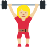女子举重：中浅肤色emoji素材一 160x160像素