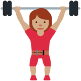 女性举重：中等肤色emoji素材一 160x160像素