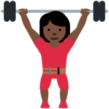女性举重：深色肤色emoji素材一 160x160像素