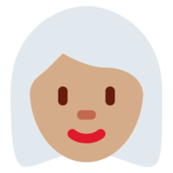 女性：中等肤色，白发emoji素材一 160x160像素
