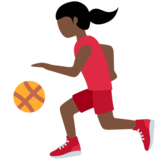 打球的女人：深色肤色emoji素材一 160x160像素