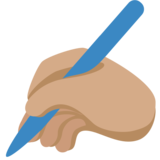 写字的手：中等肤色emoji素材一 160x160像素