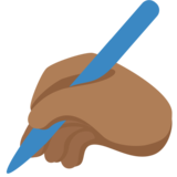 写字的手：中黑肤色emoji素材一 160x160像素