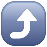 右箭头向上弯曲emoji素材一 160x160像素