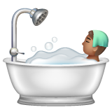 洗澡者：中等肤色emoji素材一 160x160像素