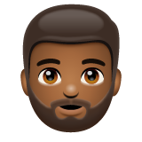 男士：中深色肤色，胡须emoji素材一 160x160像素