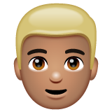 男士:中等肤色,金发emoji素材一 160x160像素
