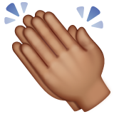 拍手：中等肤色emoji素材一 160x160像素