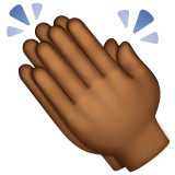 拍手：中黑肤色emoji素材一 160x160像素