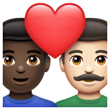 情侣: 男人男人较深肤色较浅肤色emoji素材一 160x160像素