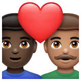 情侣: 男人男人较深肤色中等肤色emoji素材一 160x160像素