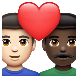 情侣: 男人男人较浅肤色较深肤色emoji素材一 160x160像素