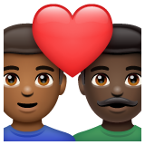 情侣: 男人男人中等-深肤色较深肤色emoji素材一 160x160像素