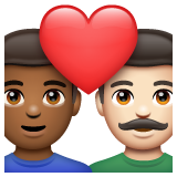 情侣: 男人男人中等-深肤色较浅肤色emoji素材一 160x160像素