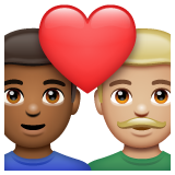 情侣: 男人男人中等-深肤色中等-浅肤色emoji素材一 160x160像素