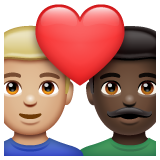 情侣: 男人男人中等-浅肤色较深肤色emoji素材一 160x160像素