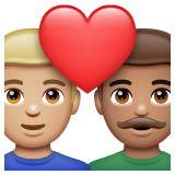 情侣: 男人男人中等-浅肤色中等肤色emoji素材一 160x160像素