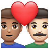 情侣: 男人男人中等肤色较浅肤色emoji素材一 160x160像素