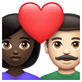 情侣: 女人男人较深肤色较浅肤色emoji素材一 160x160像素