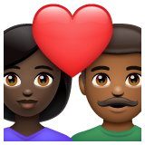 情侣: 女人男人较深肤色中等-深肤色emoji素材一 160x160像素