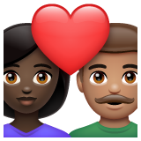 情侣: 女人男人较深肤色中等肤色emoji素材一 160x160像素