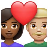 情侣: 女人男人中等-深肤色中等-浅肤色emoji素材一 160x160像素