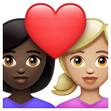 情侣: 女人女人较深肤色中等-浅肤色emoji素材一 160x160像素