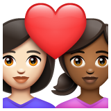 情侣: 女人女人较浅肤色中等-深肤色emoji素材一 160x160像素