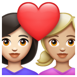 情侣: 女人女人较浅肤色中等-浅肤色emoji素材一 160x160像素