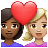 情侣: 女人女人中等-深肤色中等-浅肤色emoji素材一 160x160像素