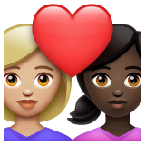 情侣: 女人女人中等-浅肤色较深肤色emoji素材一 160x160像素