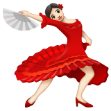 女子舞蹈:浅肤色emoji素材一 160x160像素