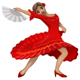 女子舞蹈：中等肤色emoji素材一 160x160像素